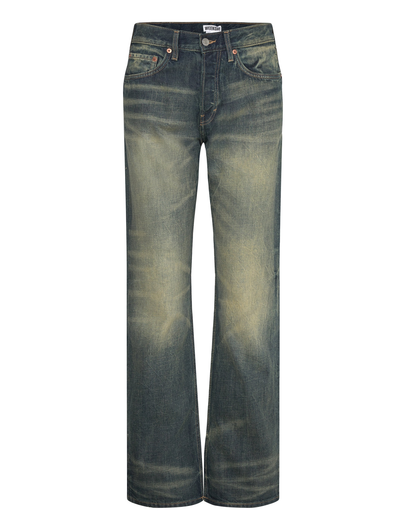 Weekday Orbit Mid Rise Regular Straight Leg Jeans, 26 x 32, Navy, Jeans > Lige-Almindelige, Dame