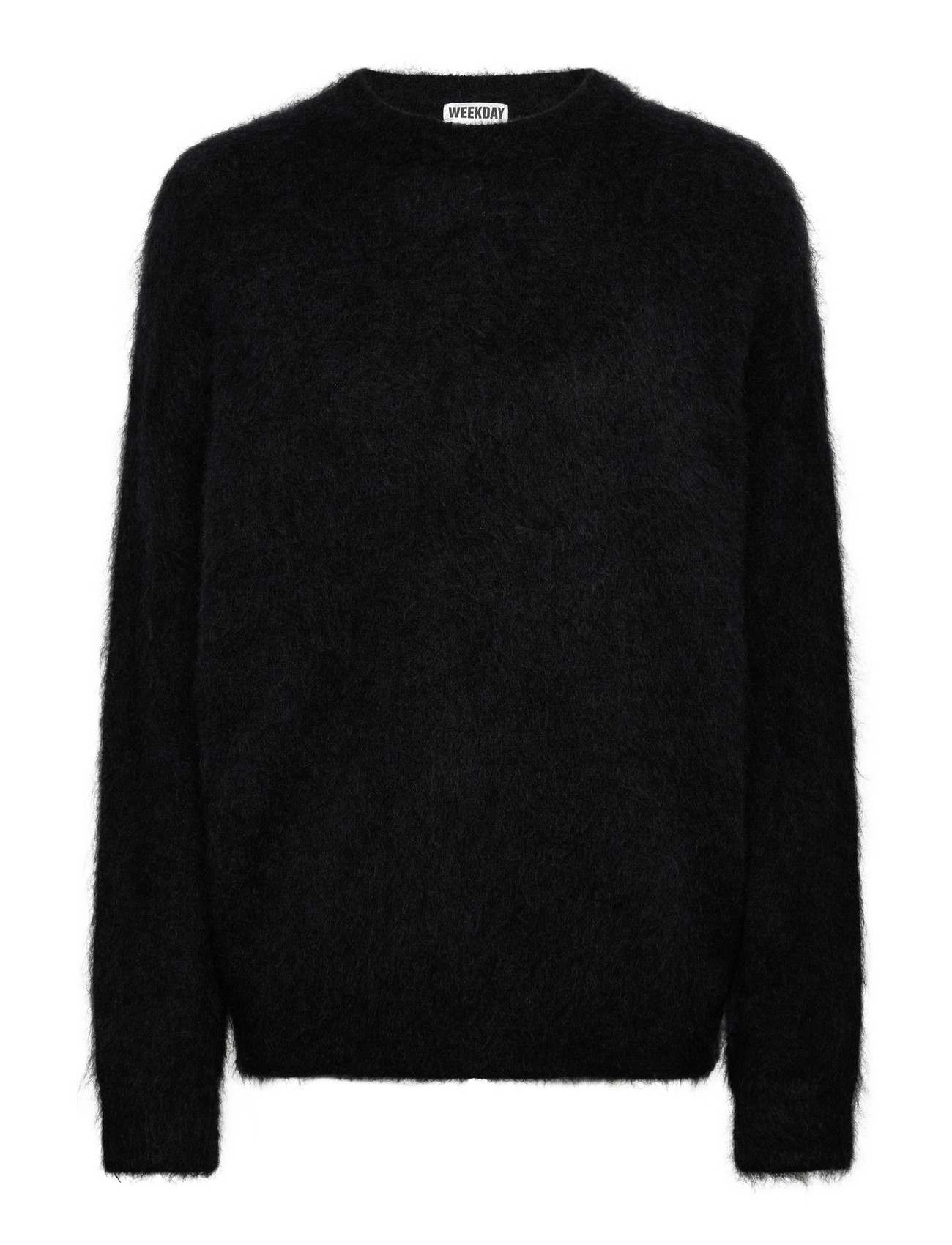 Weekday Oversized Knitted Mohair Blend Sweater, S, Black, Strik > Trøjer, Dame