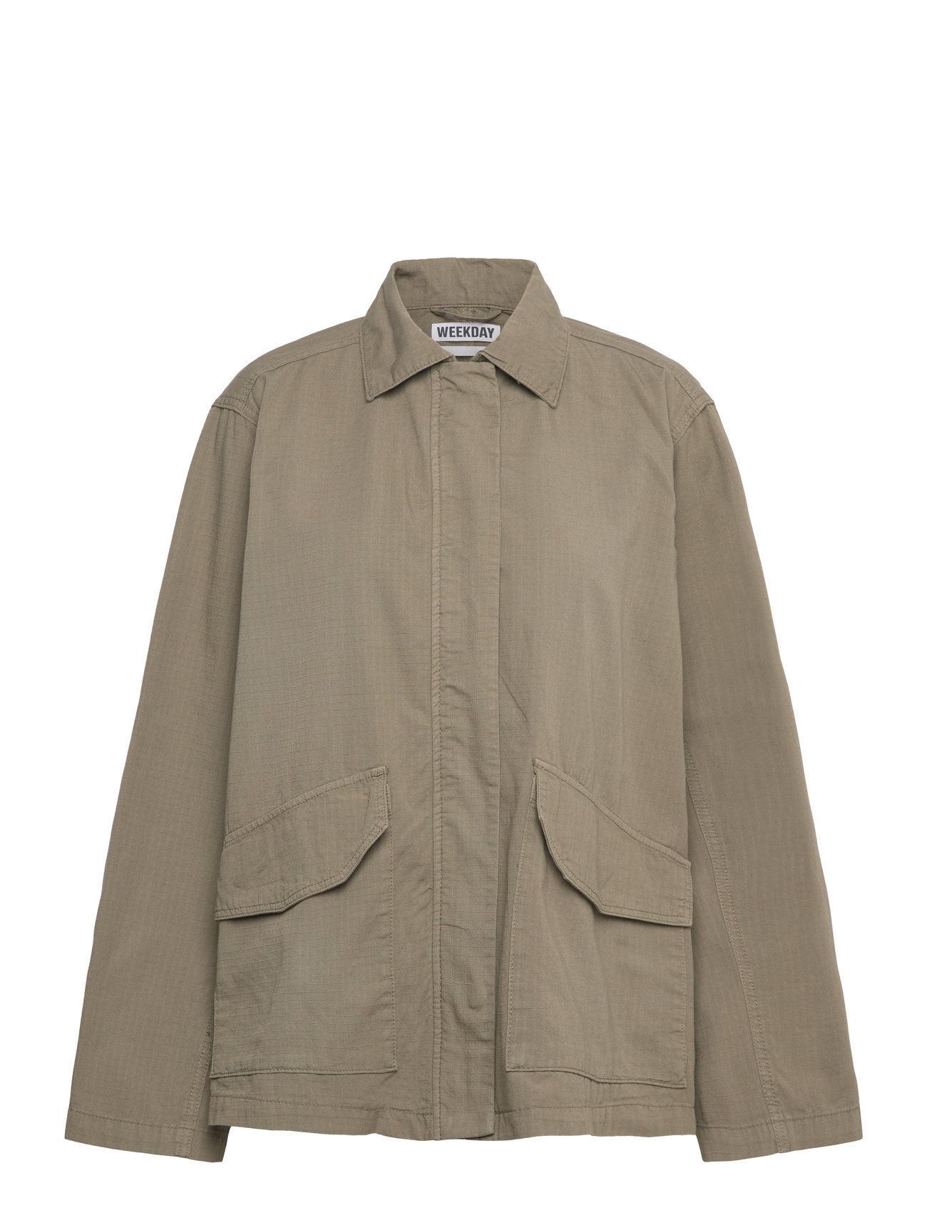 Washed Ribstop Jacket Outerwear Jackets Light-summer Jacket Khaki Green Weekday