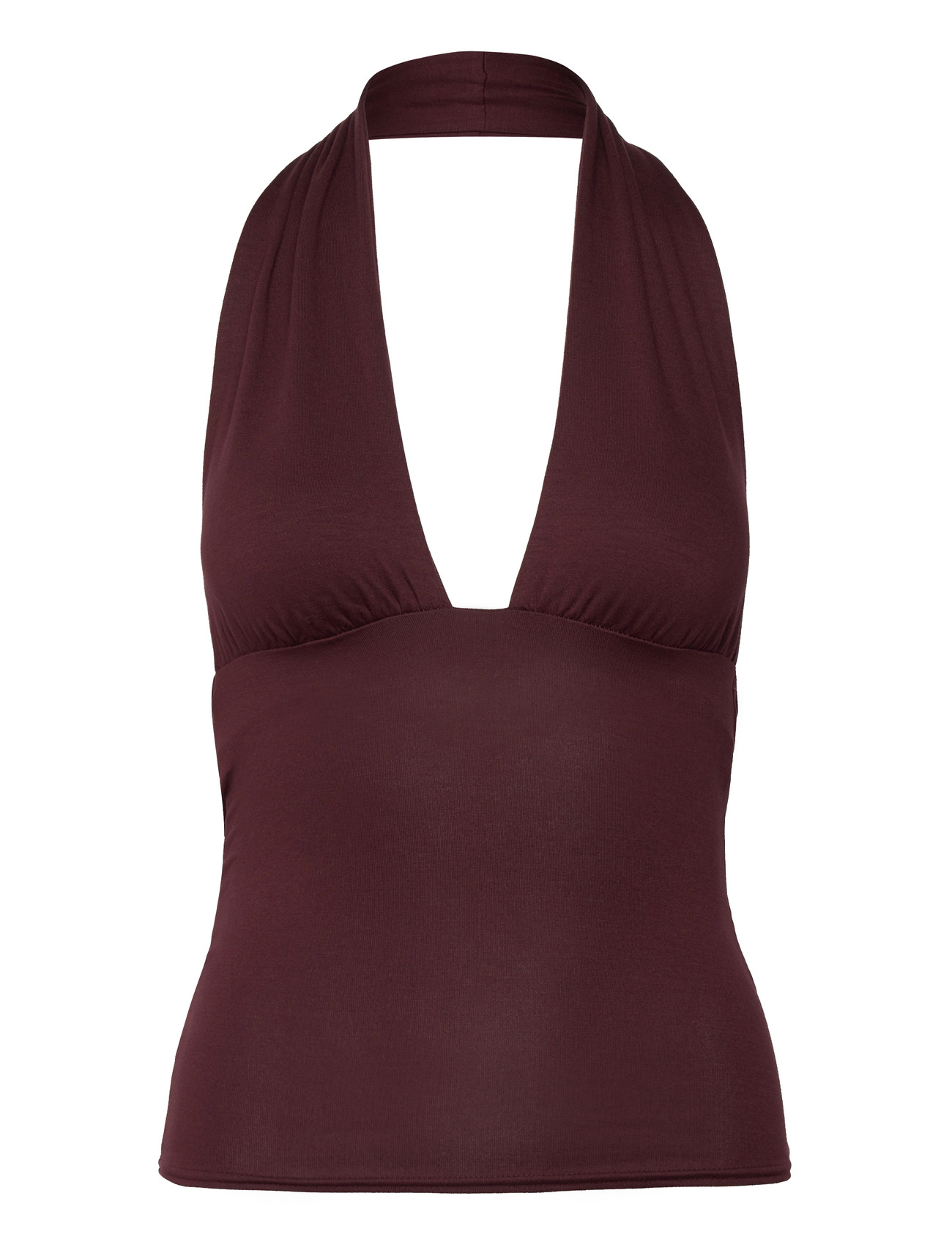 Weekday Deep Halterneck Top, S, Burgundy, T-Shirts & Toppe > Uden Ærmer, Dame