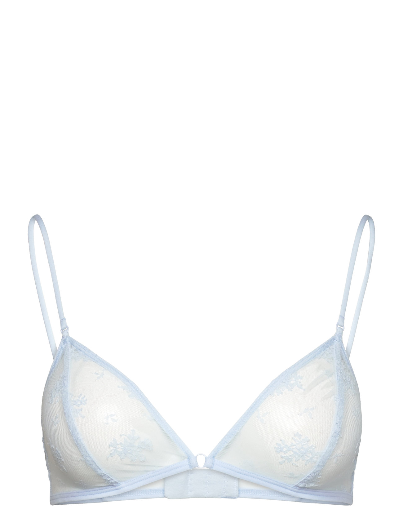 Sheer Lace Triangle Bra Lingerie Bras & Tops Soft Bras Bralette Blue Weekday