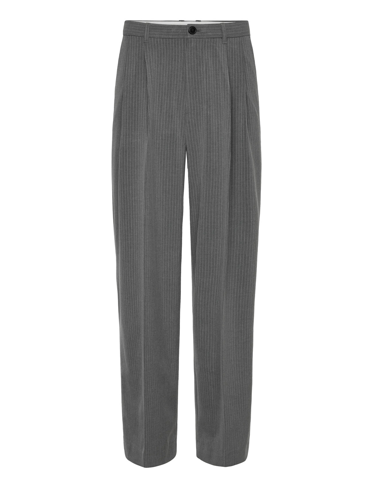 Weekday Nate Loose Fit Pleated Suit Trousers, 52, Grey, Bukser > Formelle Bukser, Herre