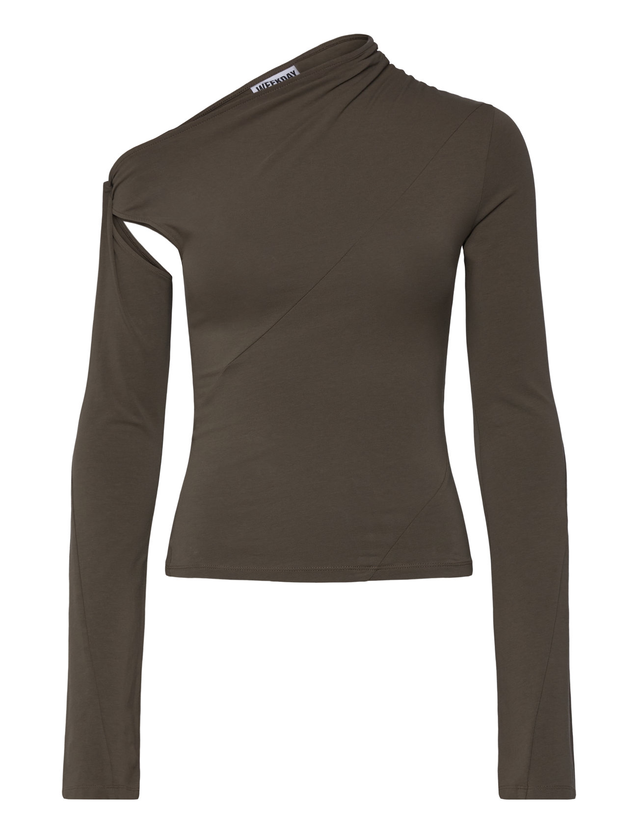 Weekday Asymmetric Draped Long-Sleeved Top, S, Black, Bluser > Langærmede, Dame