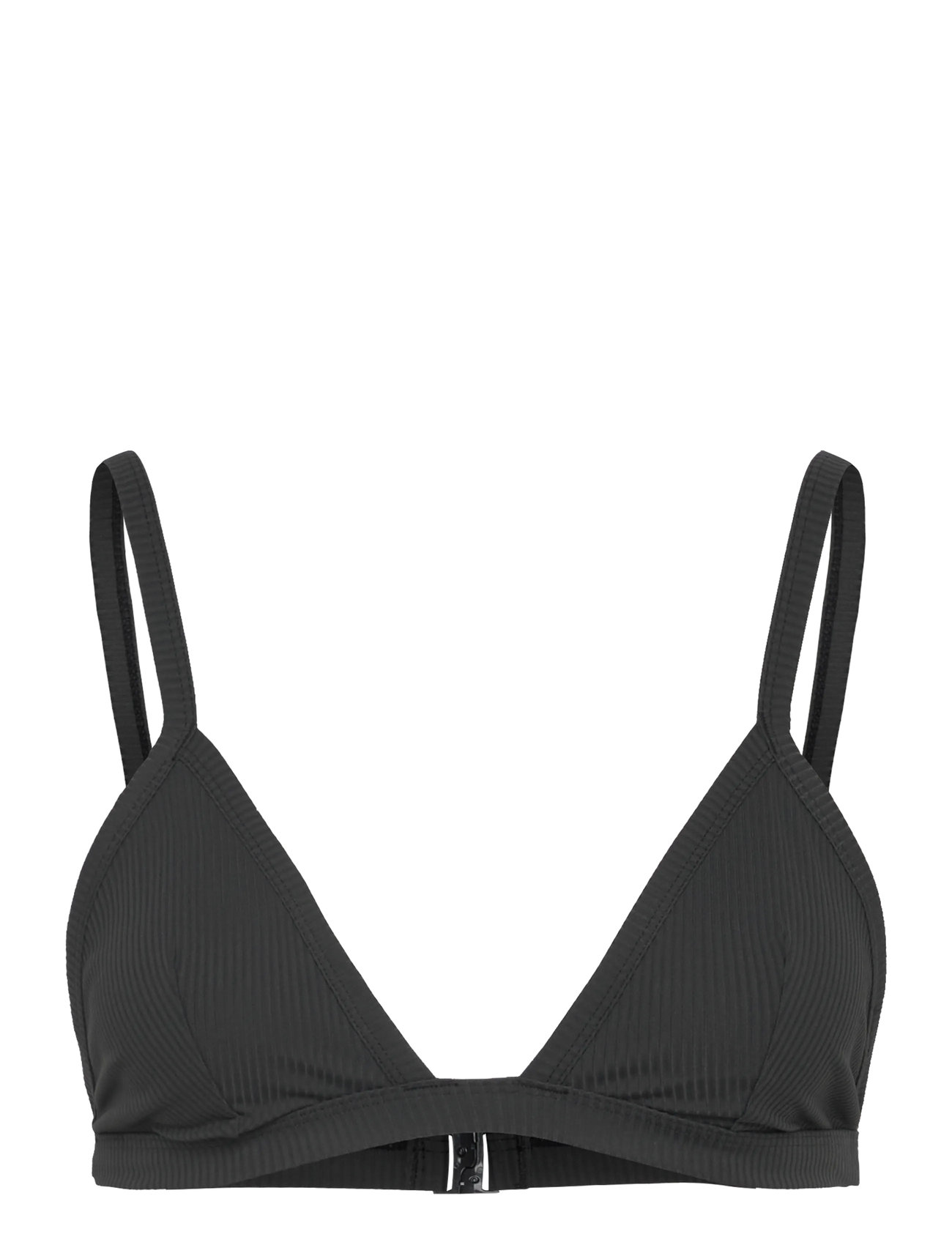 Ribbed V-Neck Bikini Top Swimwear Bikinis Bikini Tops Triangle Bikinitops Black Weekday