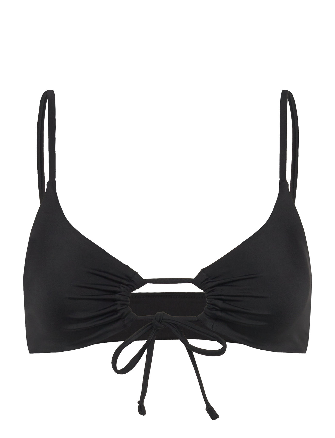Ruched Triangle Bikini Top Swimwear Bikinis Bikini Tops Triangle Bikinitops Black Weekday