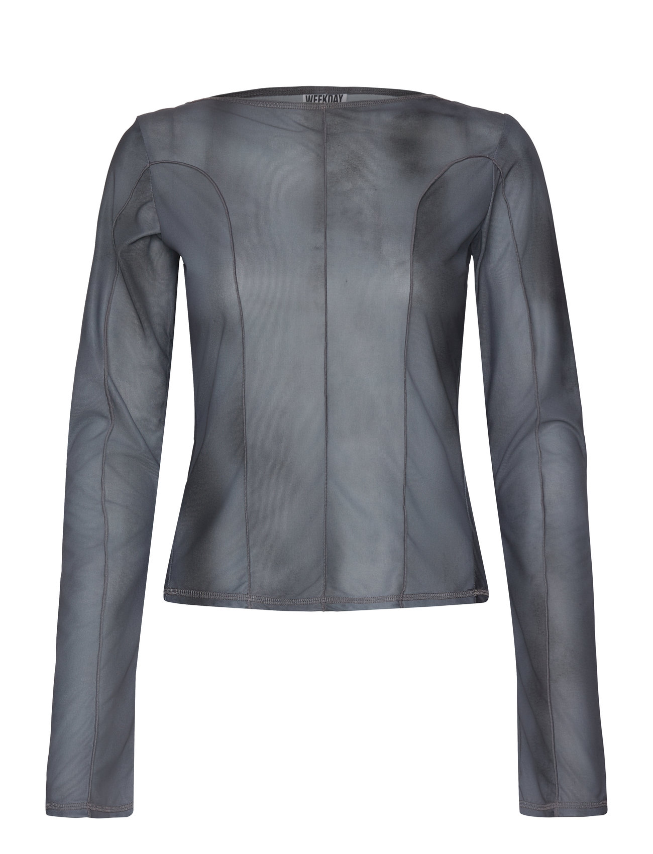 Weekday Printed Long Sleeve, XS, Grey, T-Shirts & Toppe > Langærmede, Dame