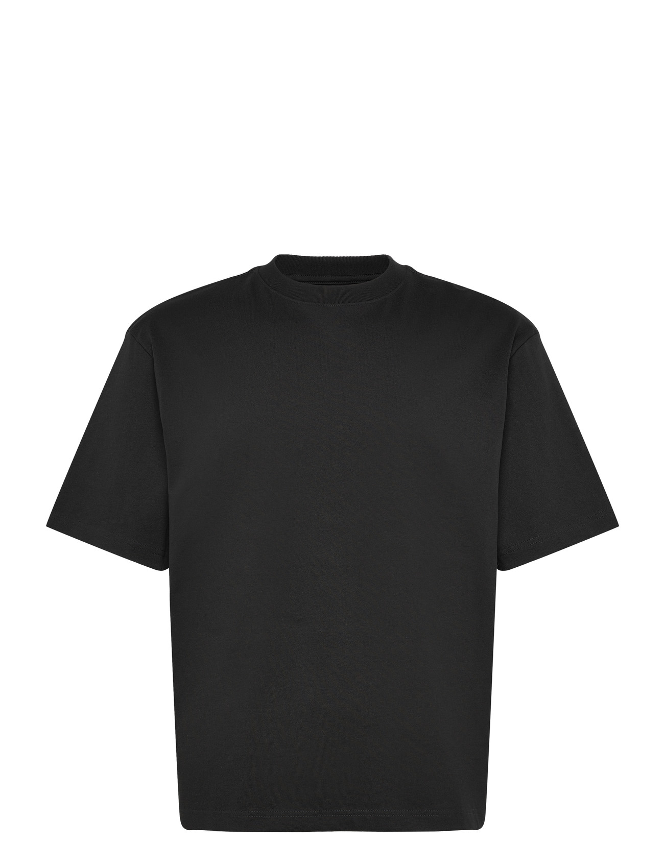 Weekday Relaxed Fit Short-Sleeved Cotton T-Shirt, M, Black, T-Shirts > Kortærmede, Herre