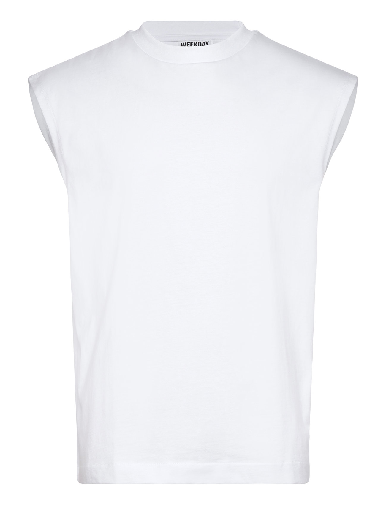 Weekday Loose Fit Square Cotton Tank Top, XS, White, T-Shirts > Uden Ærmer, Herre