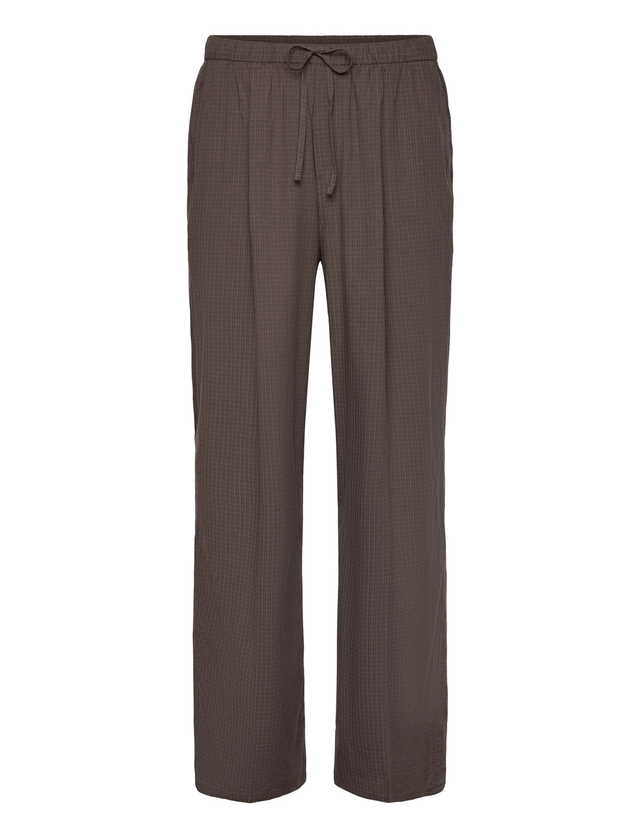 Weekday Loose Checked Trousers, 46, Brown, Bukser > Afslappet, Herre