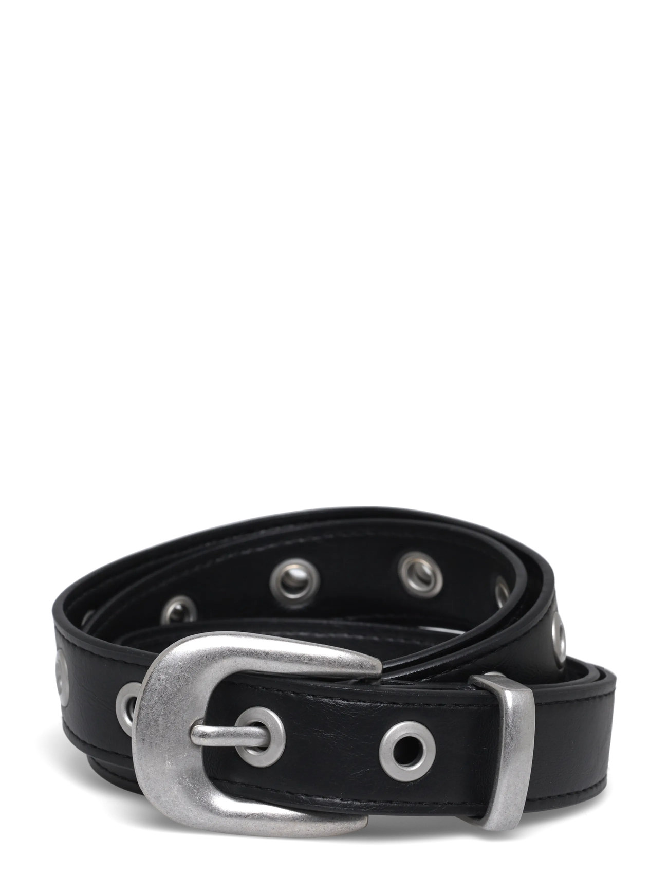 Weekday Metal Eyelet Faux Leather Belt, XS/S, Black, Belts > Casual Belt, Dame