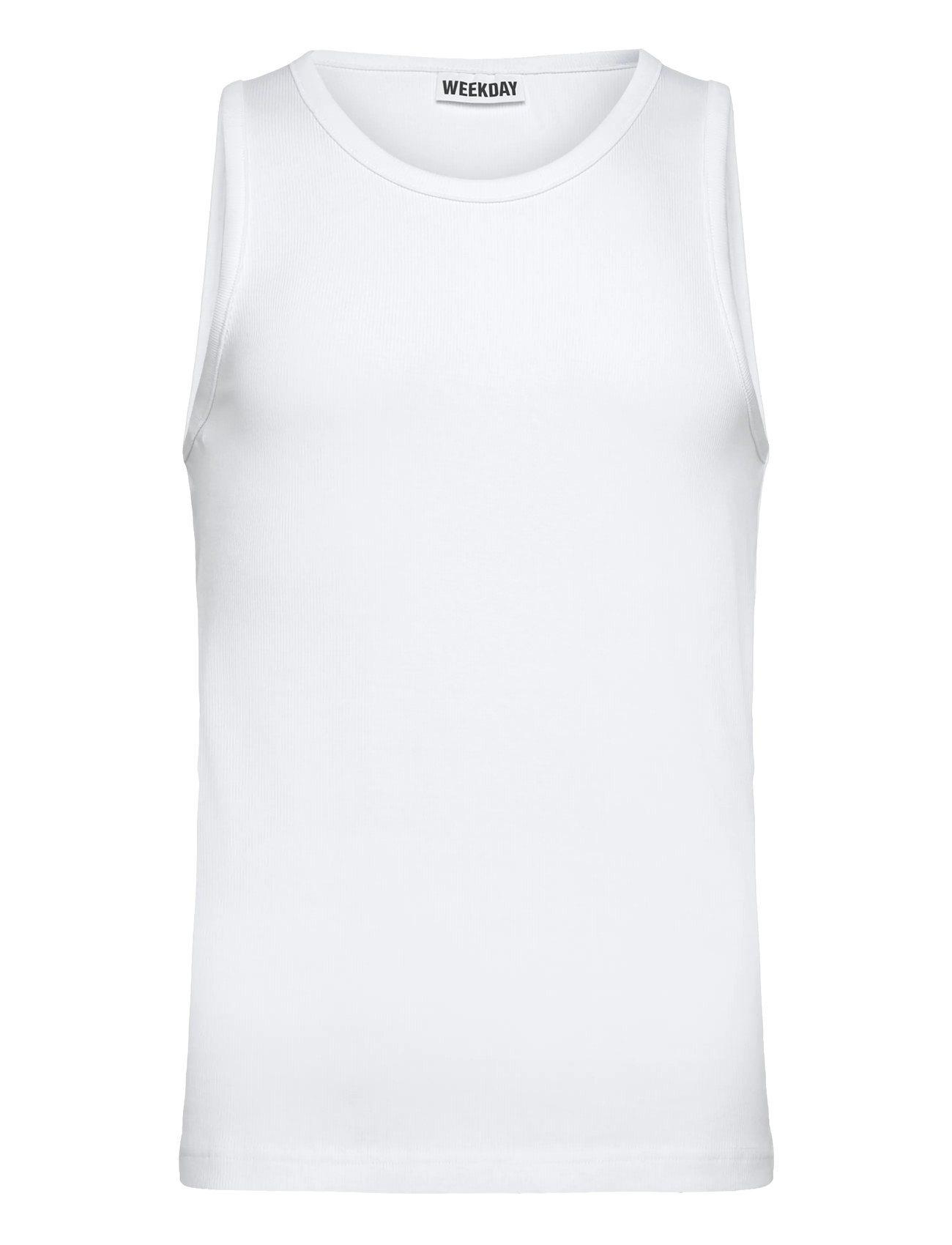 Weekday Classic Ribbed Tank Top, S, White, T-Shirts > Uden Ærmer, Herre