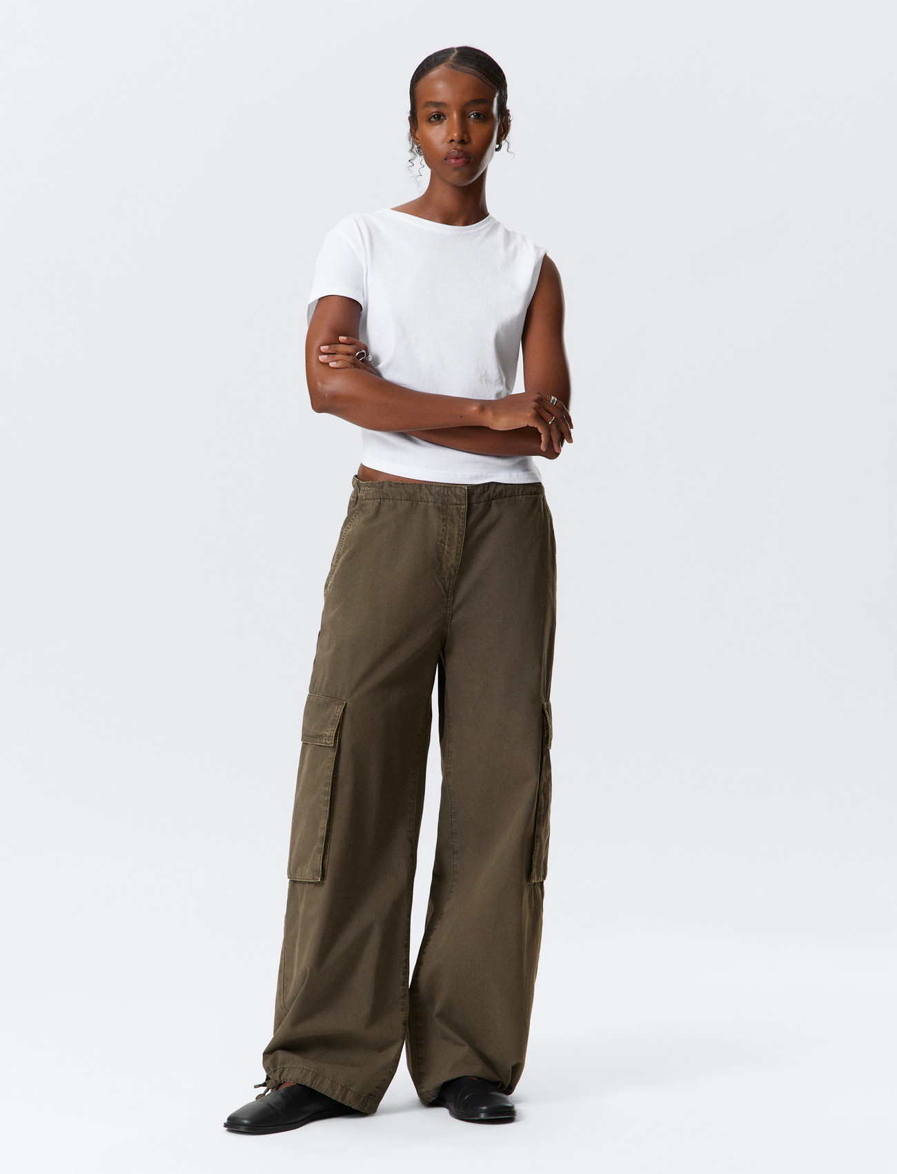 Weekday Cargo Trousers, 34, Khaki green, Bukser > Cargo-Bukser, Dame