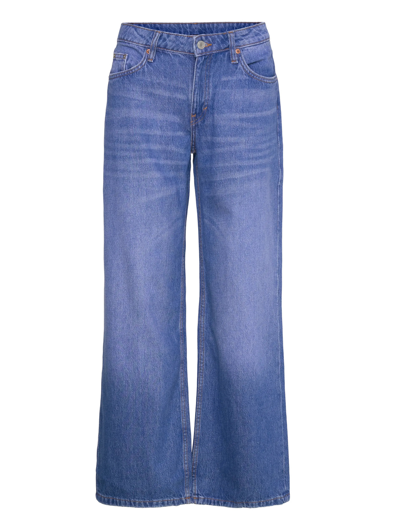 Weekday Imoo Low Rise Loose Wide Leg Jeans, 28 x 32, Blue, Jeans > Vidde, Dame