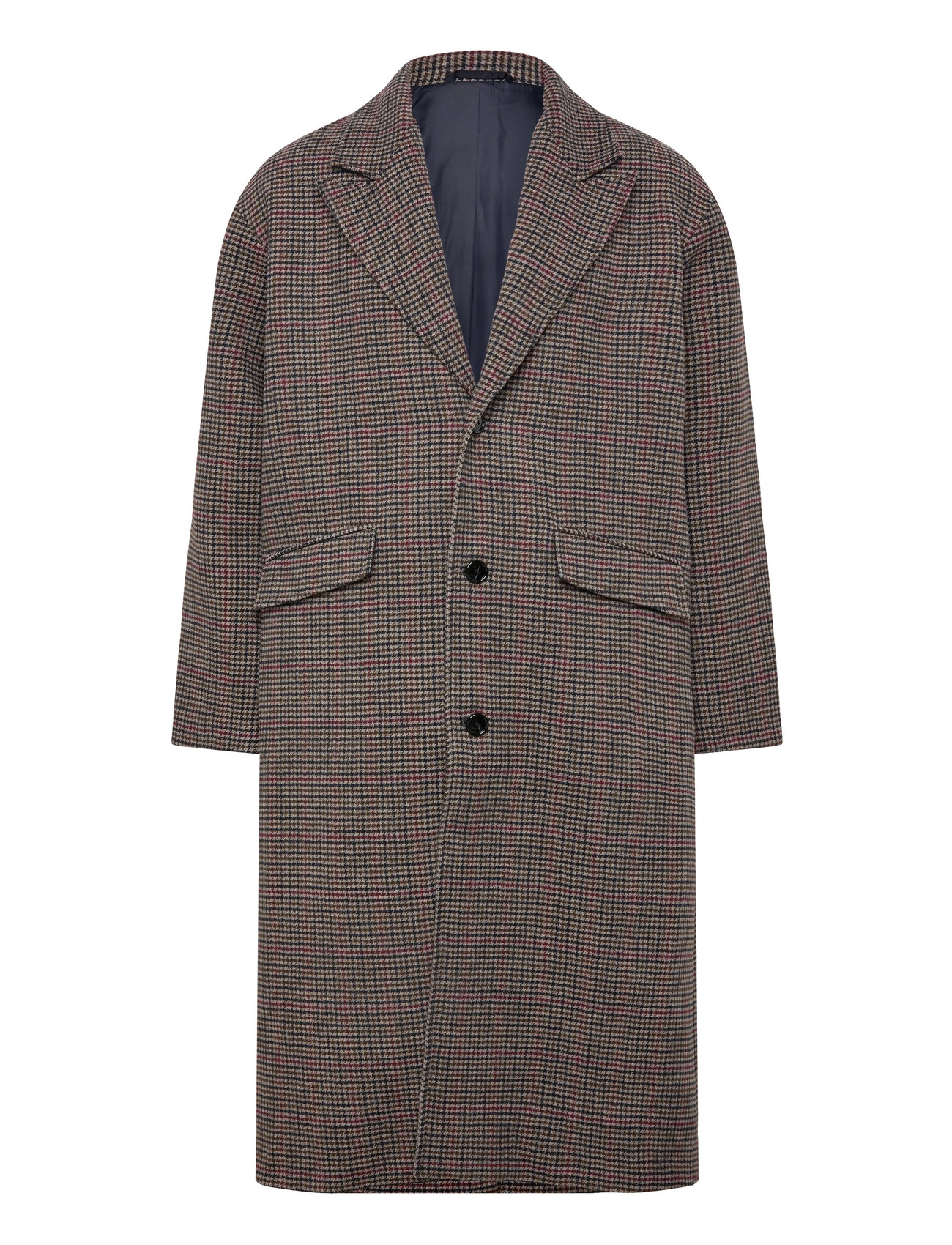 Weekday Oversized Single-Breasted Wool Blend Coat, XL, Multi/patterned, Frakker > Uldfrakker, Herre