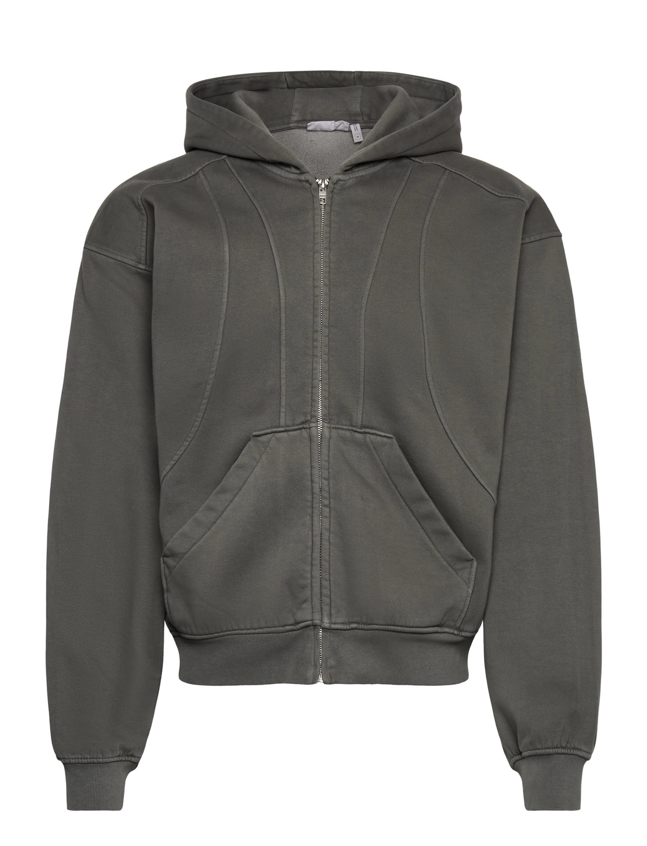 Weekday Loose Fit Blocked Zip Hoodie, XS, Grey, Sweatshirts & Hættetrøjer > Hættetrøjer, Herre