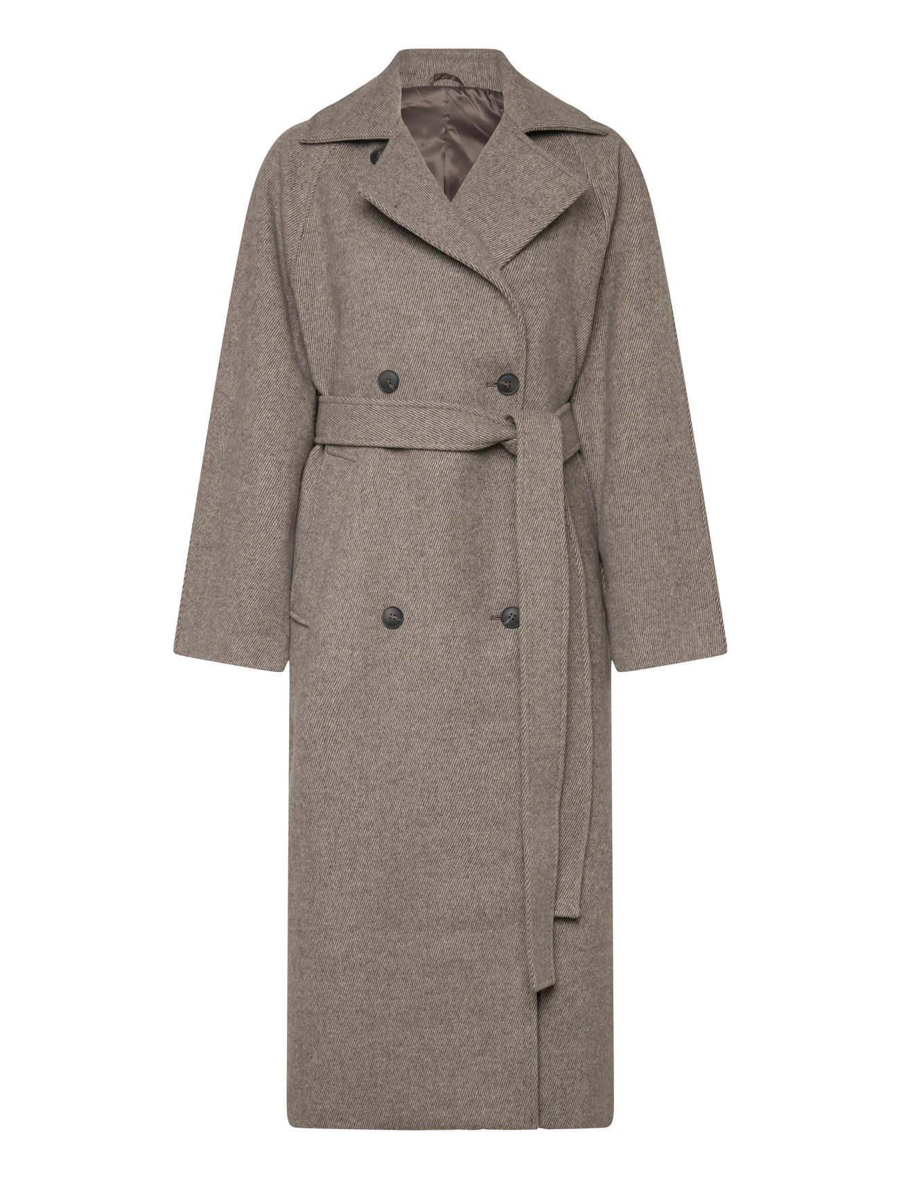 Weekday Oversized Wool-Blend Double-Breasted Coat, M, Beige, Frakker > Uldfrakker, Dame