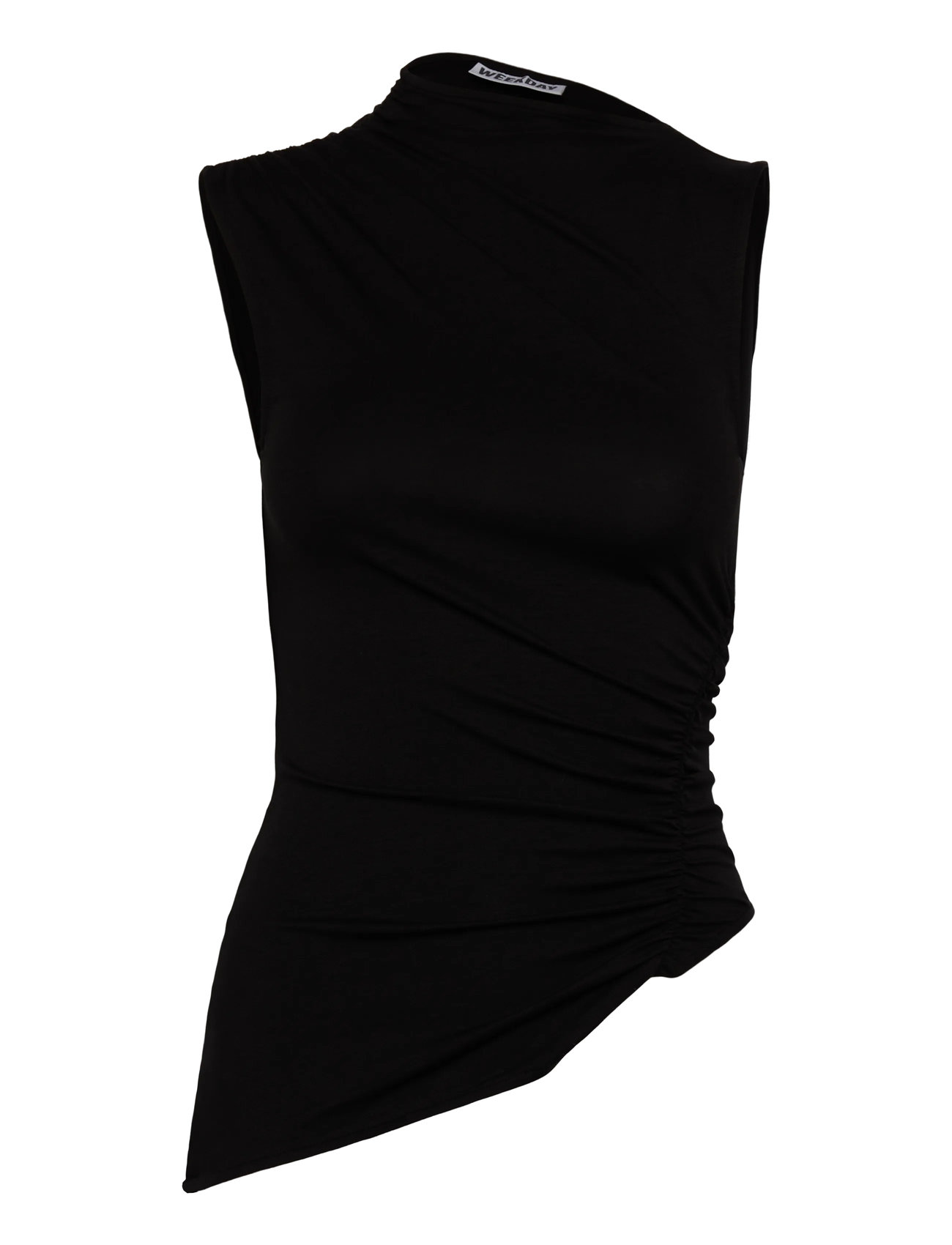 Weekday Draped Top, L, Black, T-Shirts & Toppe > Uden Ærmer, Dame