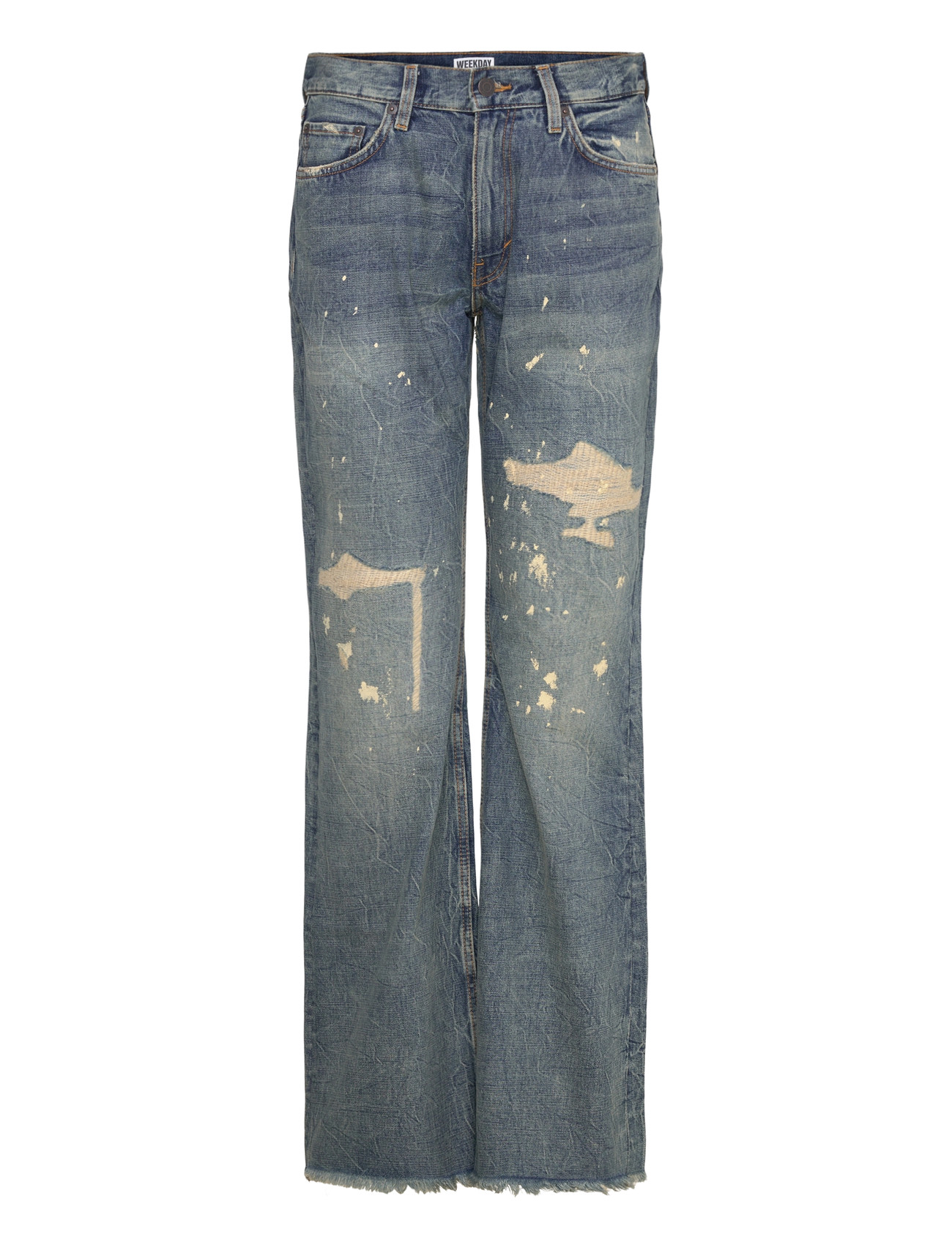Weekday Helix Low Rise Regular Flared Leg Jeans, 29, Blue, Jeans > Vidde, Dame
