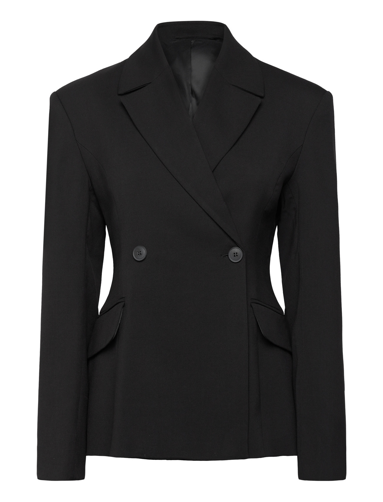Weekday Fitted Double-Breasted Blazer, 36, Black, Blazere > Dobbeltradede Blazere, Dame