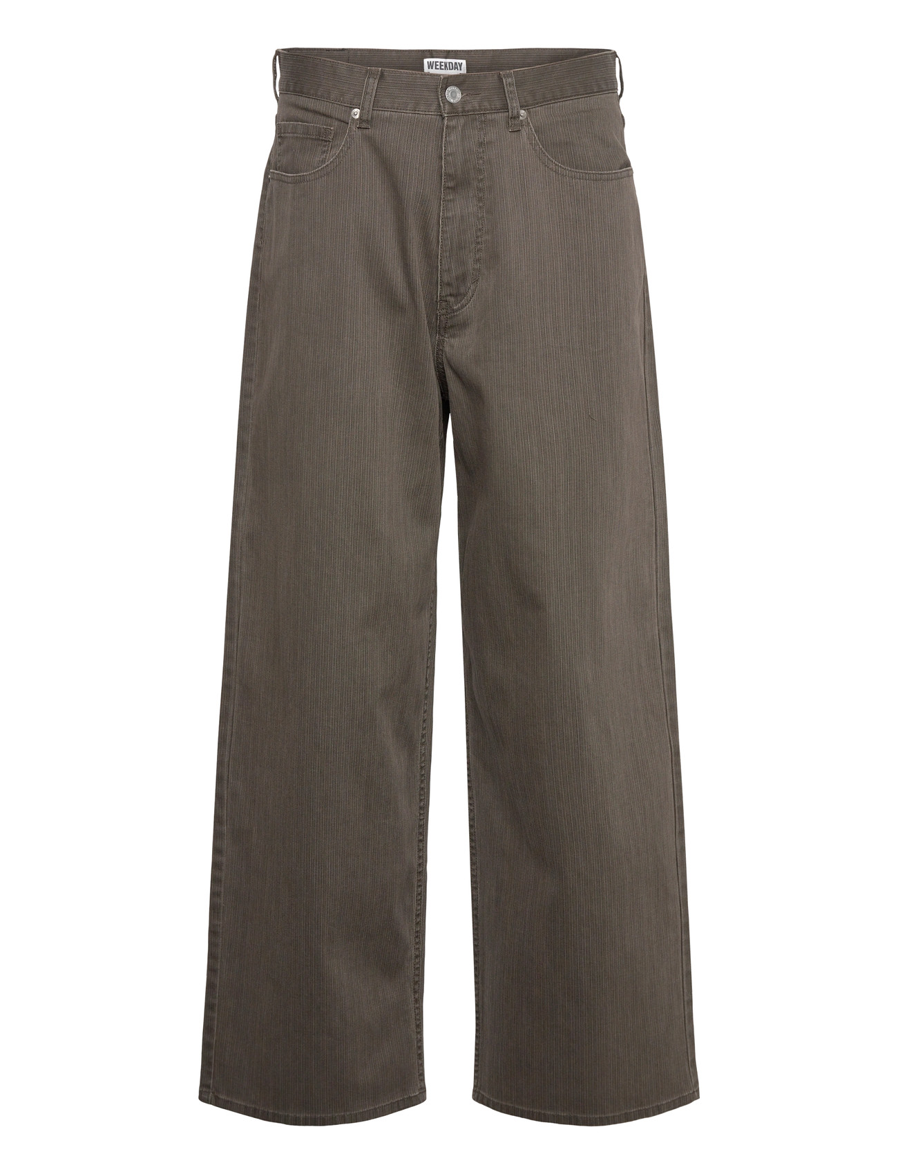 Weekday Astro Mid Rise Loose Baggy Leg Structured Trousers, 50, Brown, Jeans > Afslappede, Herre