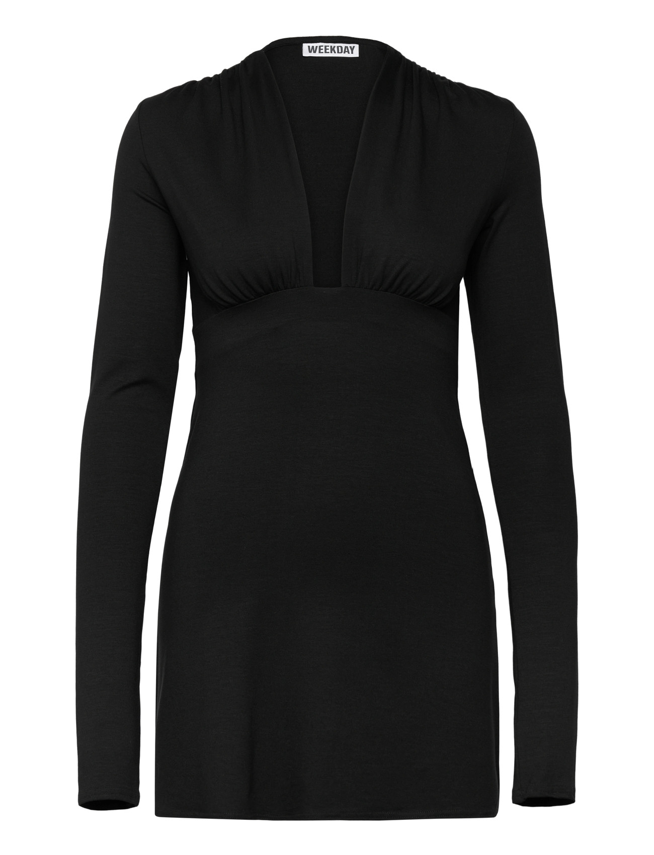 Weekday Long Sleeve Mini Dress, XL, Black, Kjoler > Kort Kjole, Dame