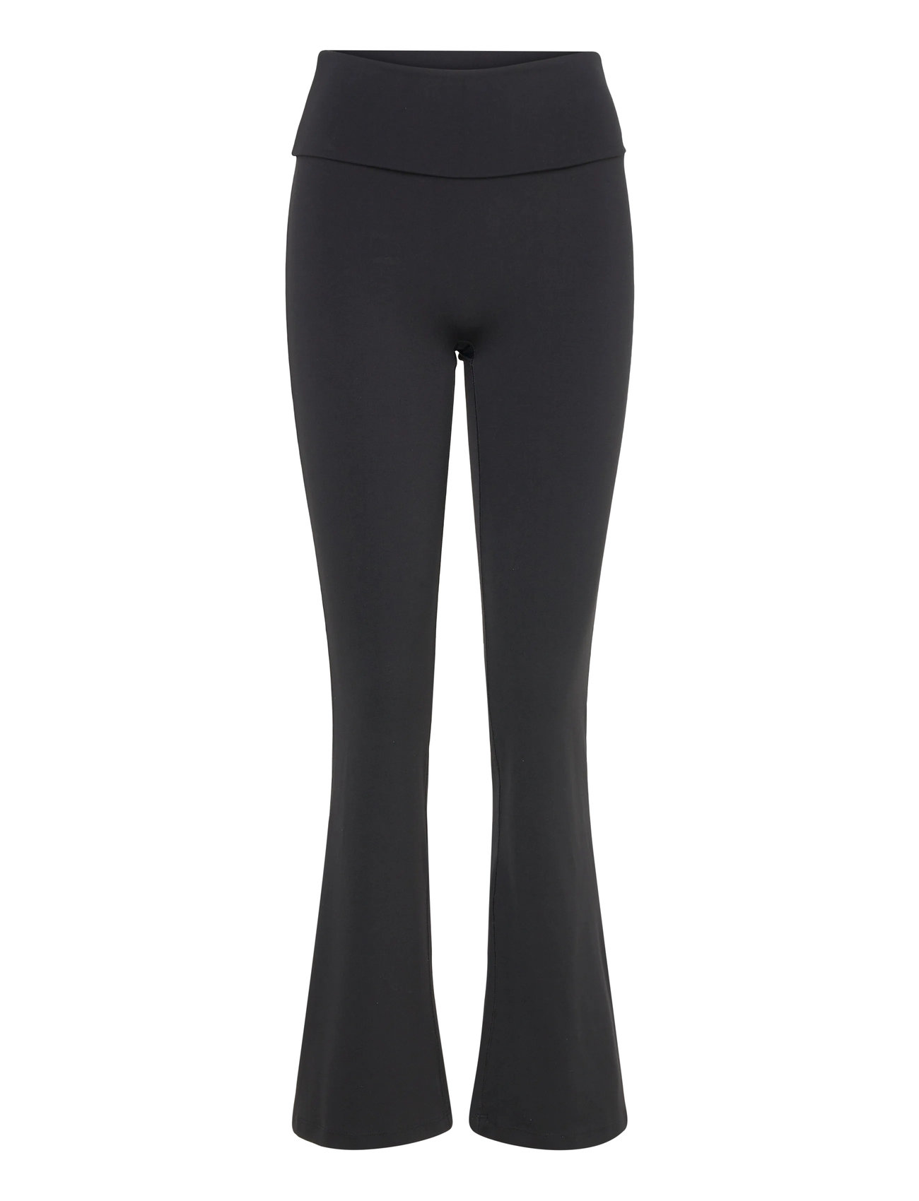 Weekday Folded Waist Flared Yoga Tights, L, Black, Sportsbukser > Sportstræningsbukser, Dame