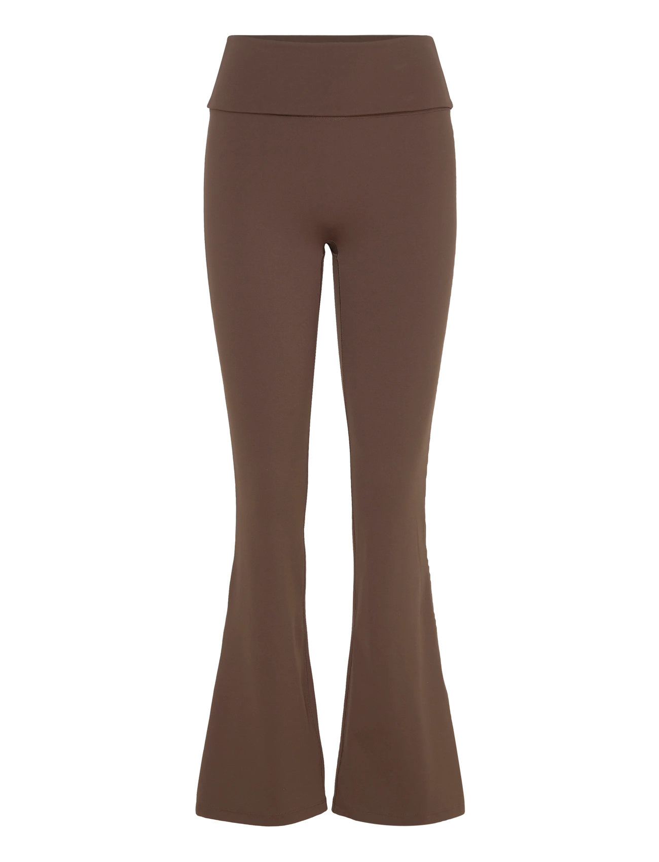 Weekday Folded Waist Flared Yoga Tights, S, Brown, Sportsbukser > Sportstræningsbukser, Dame