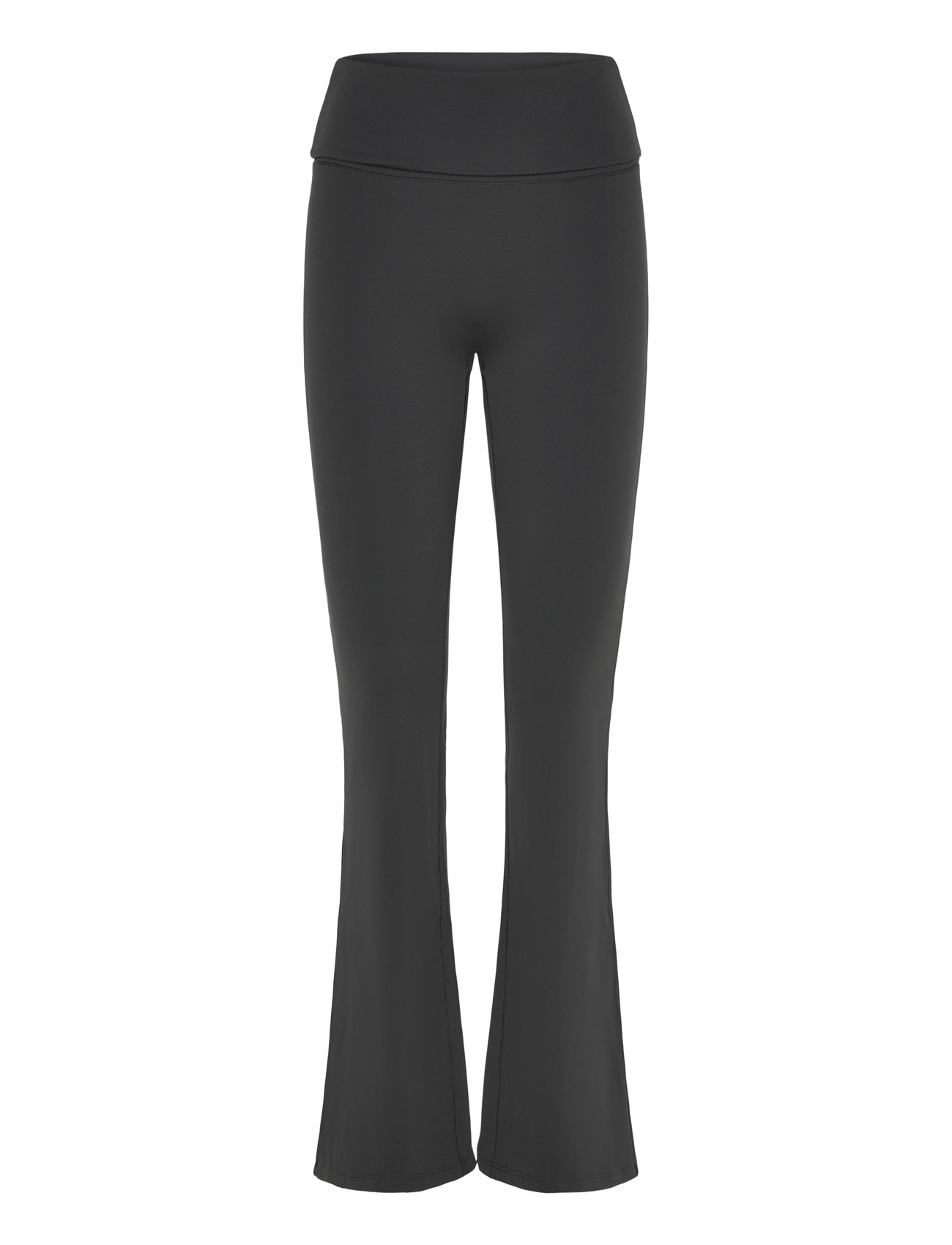 Weekday Folded Waist Flared Yoga Tights, L, Grey, Sportsbukser > Sportstræningsbukser, Dame