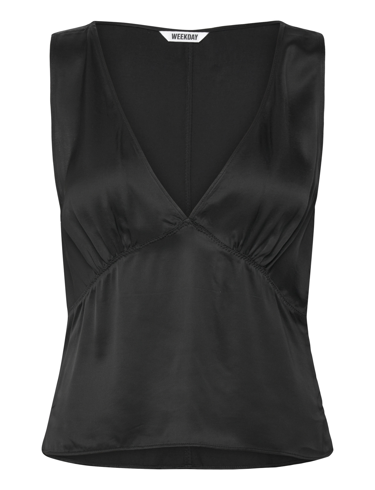 Weekday Satin Top, XL, Black, Bluser > Uden Ærmer, Dame