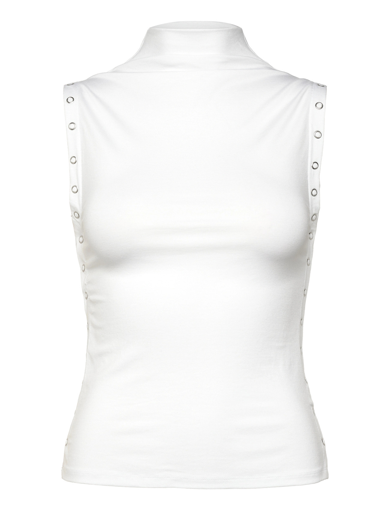 Weekday Mockneck Top, M, White, T-Shirts & Toppe > Uden Ærmer, Dame