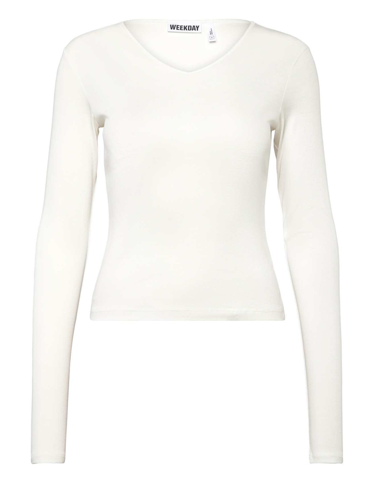 Weekday V Neck Long Sleeve Top, XS, Cream, T-Shirts & Toppe > Langærmede, Dame