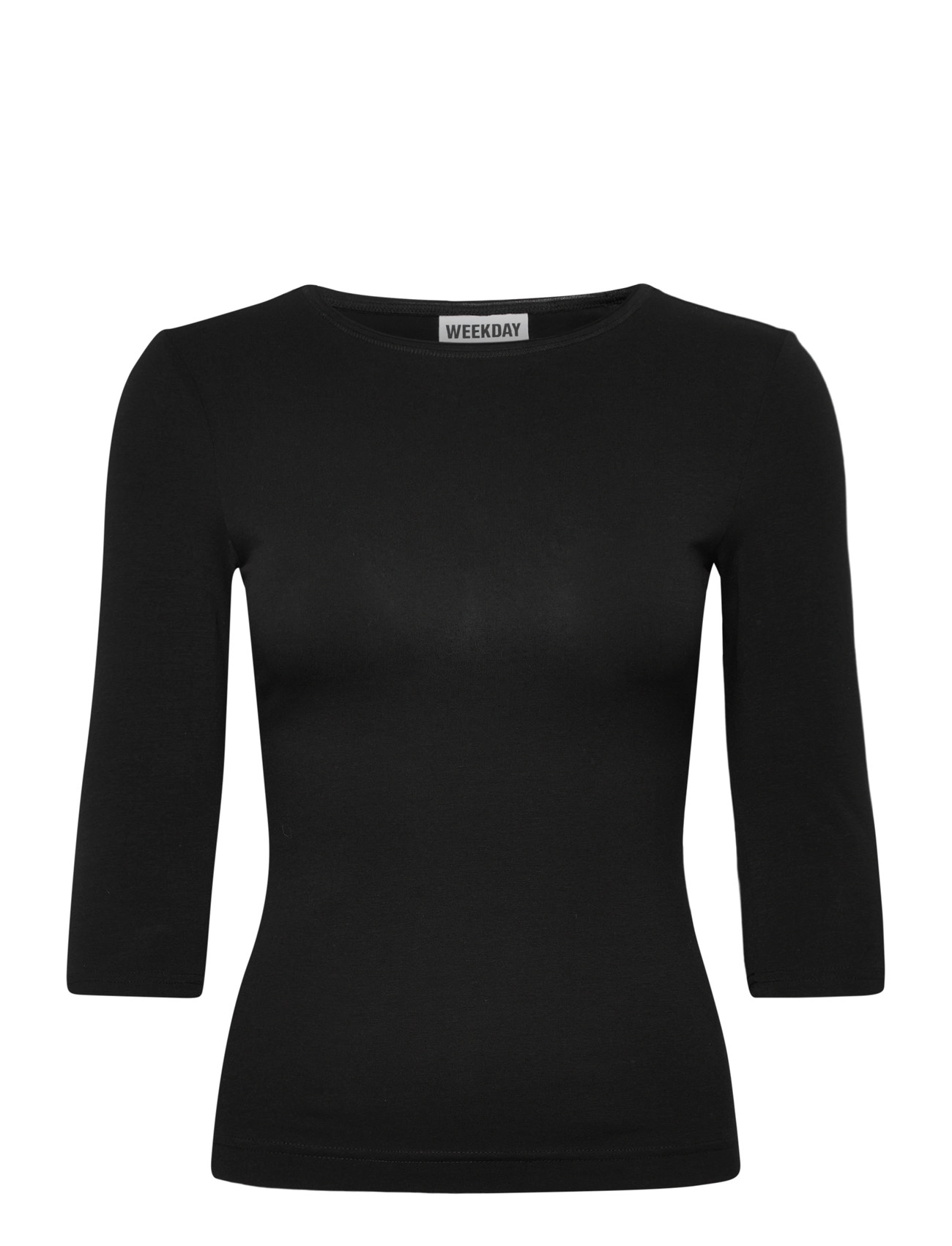 Weekday Three-Quarter Sleeve Top, L, Black, T-Shirts & Toppe > Langærmede, Dame