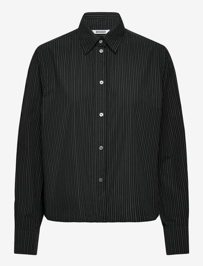 Relaxed Cropped Long-Sleeved Cotton Shirt