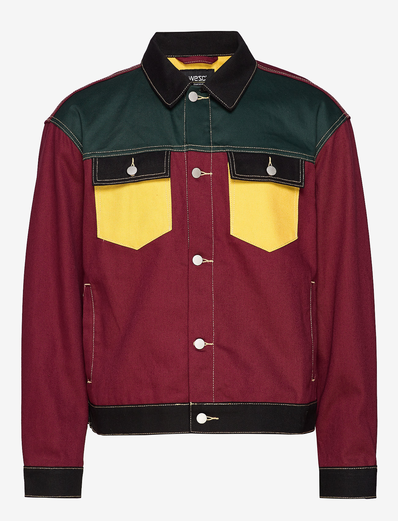 colour block denim jacket
