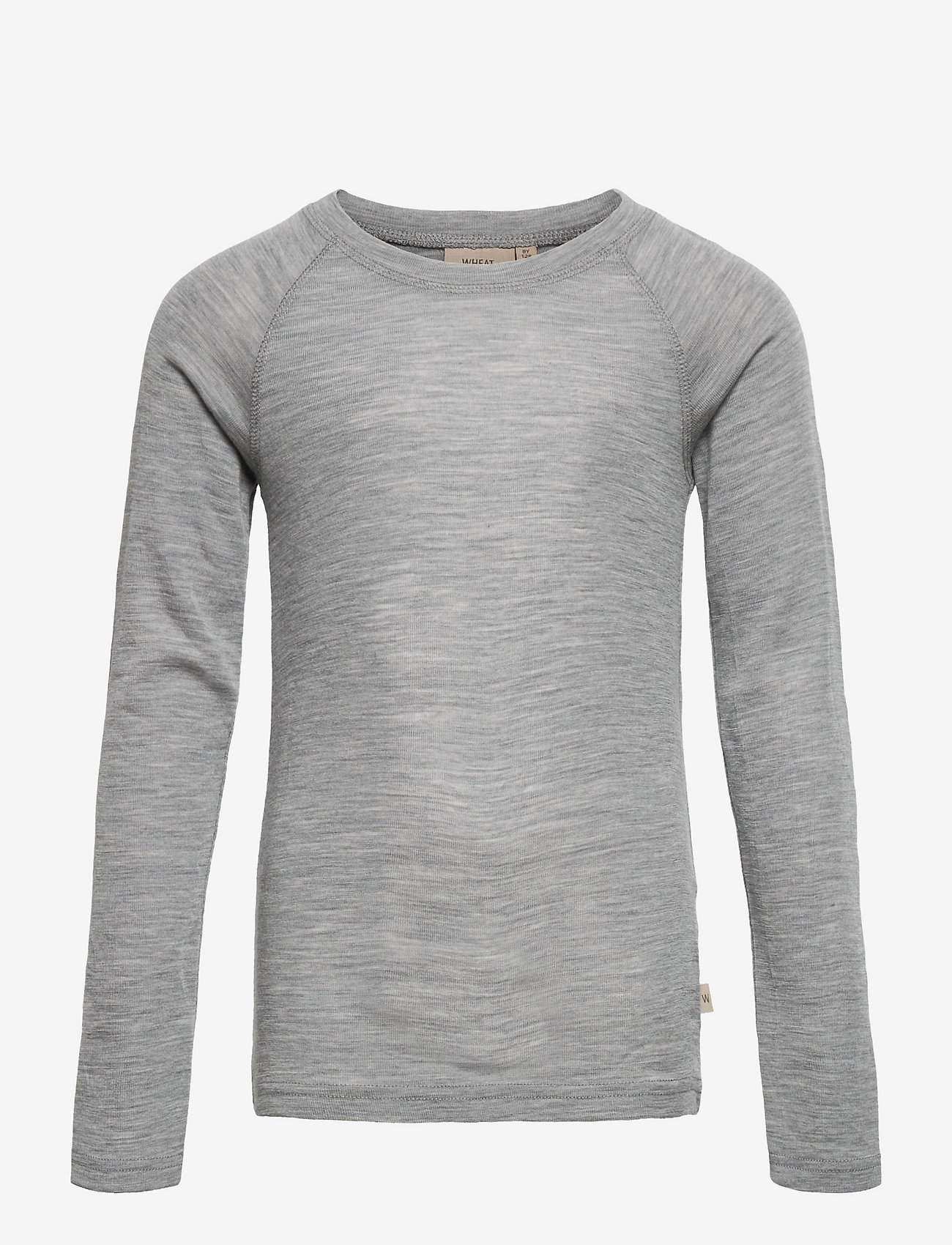 Wheat - Wool T-Shirt LS - melange grey - 0