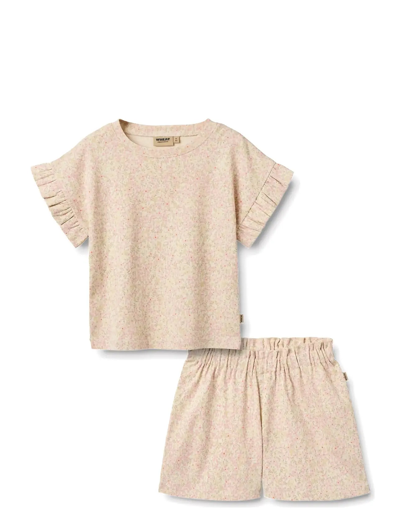 Wheat Set T-Shirt & Shorts Ally, 104, Pink, Sæt > Sæt Med Kortærmet T-Shirt, Børn