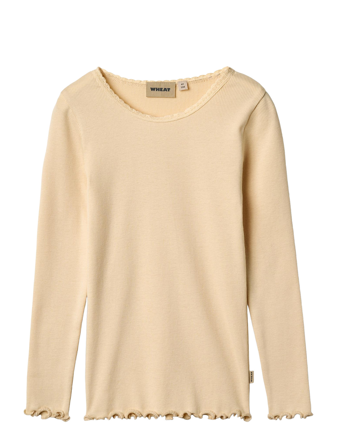 Wheat Rib T-Shirt L/S Reese, 104, Yellow, T-Shirts > Langærmede T-shirts, Børn