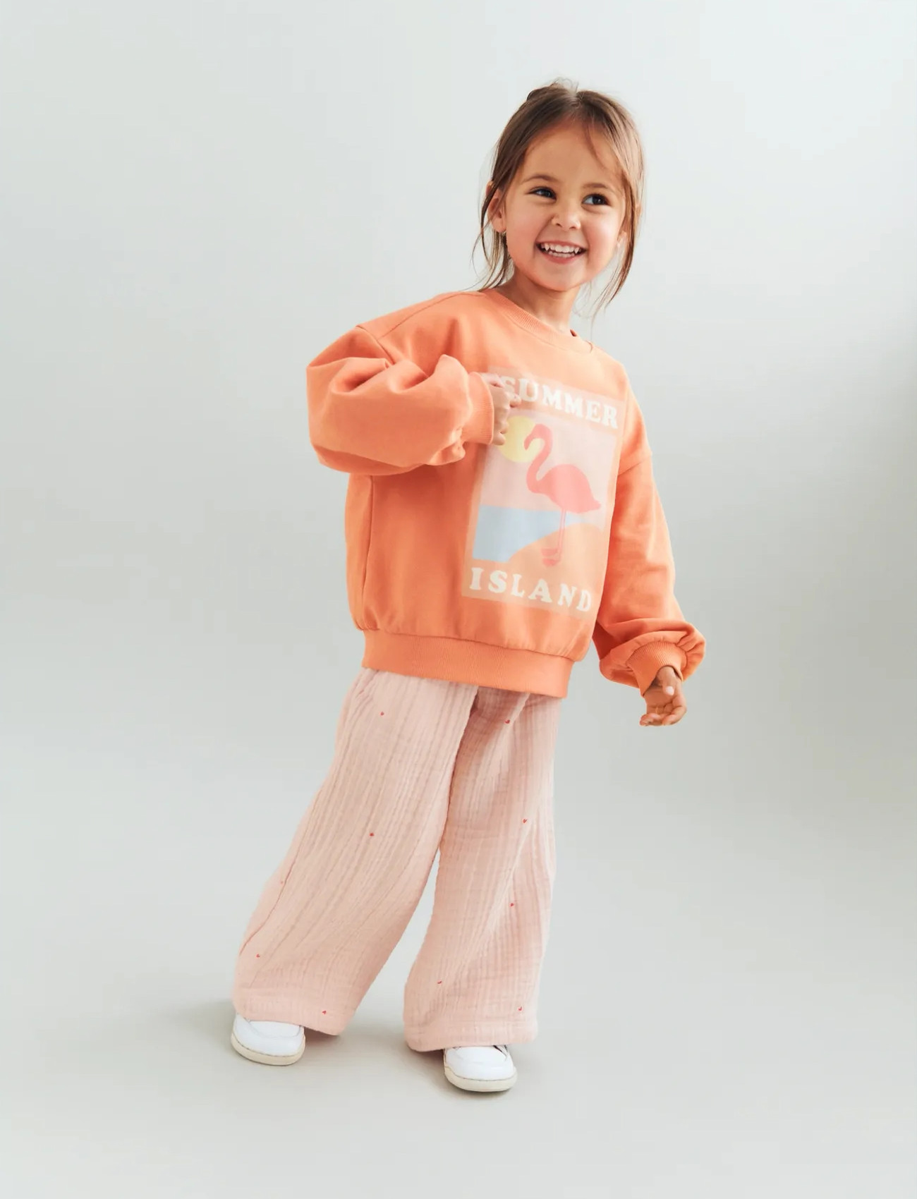 Wheat Sweatshirt L/S Eliza, 104, Orange, Sweatshirts & Hættetrøjer > Sweatshirts, Børn