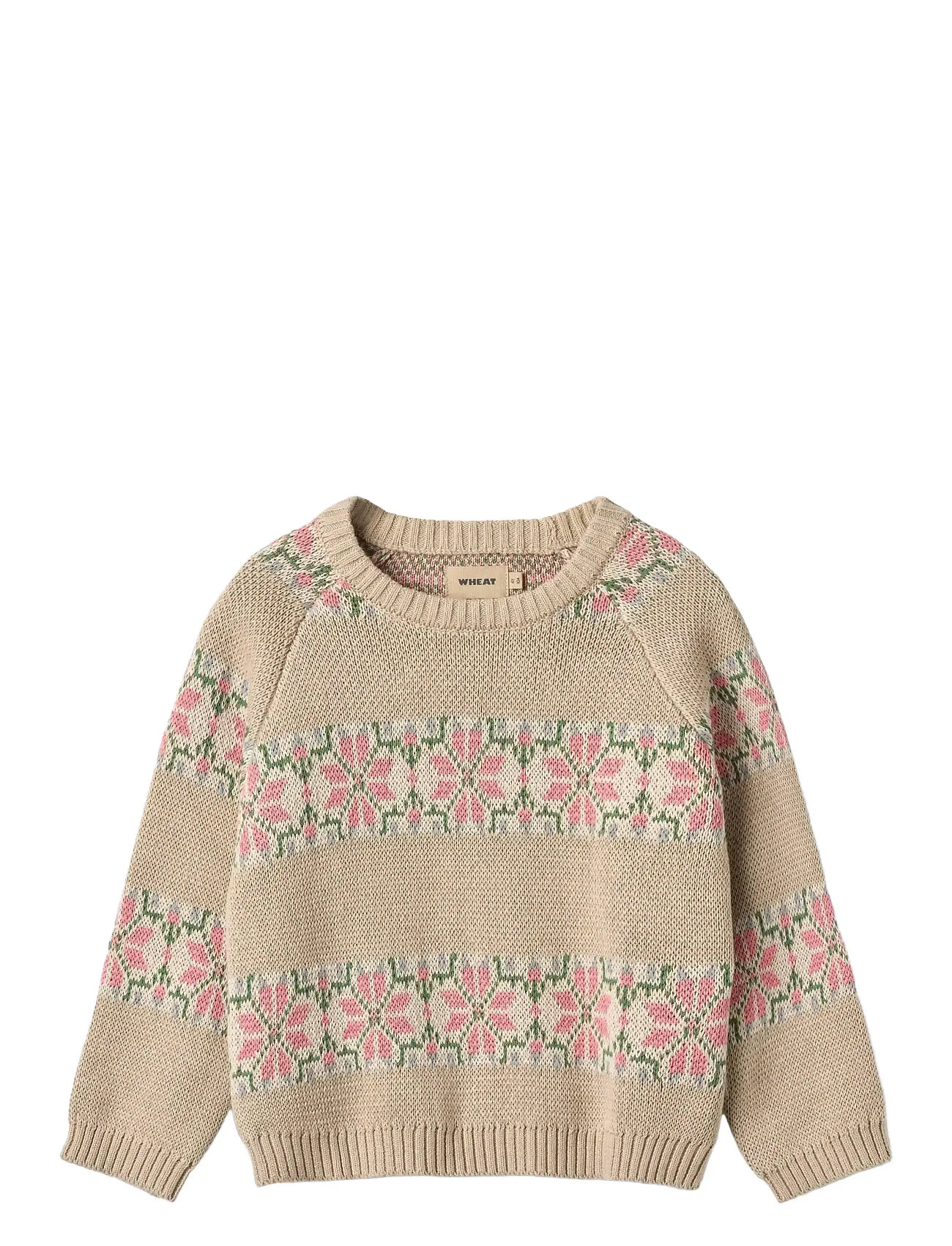 WHEAT Jacquard Pullover Alberte Beige - 104 - Kinder