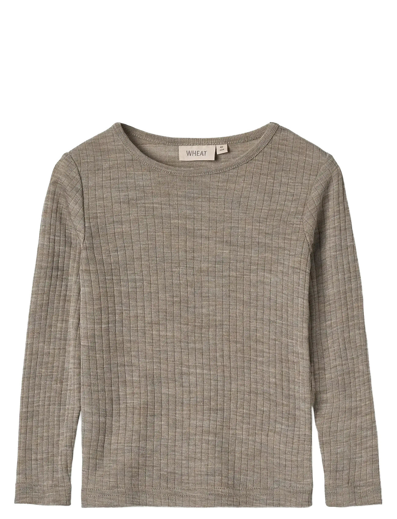 Wheat Wool Silk T-Shirt L/S Alfie, 98, Beige, T-Shirts > Langærmede T-shirts, Børn