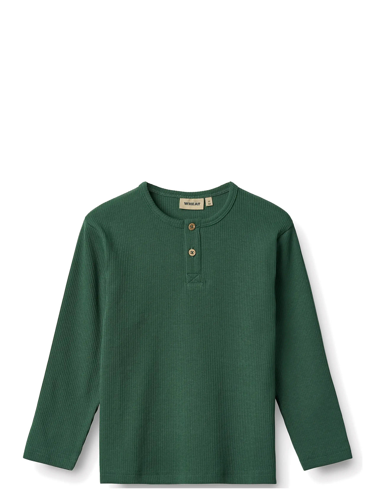 Wheat T-Shirt L/S Morris, 104, Green, T-Shirts > Langærmede T-shirts, Børn