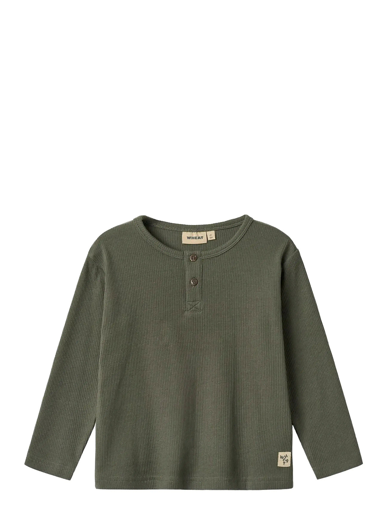 WHEAT T-Shirt L/S Morris Khaki - 122 - Kinder
