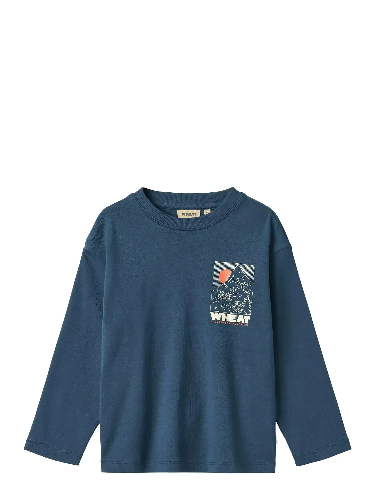Wheat T-Shirt L/S Print Dixie, 122, Navy, T-Shirts > Langærmede T-shirts, Børn