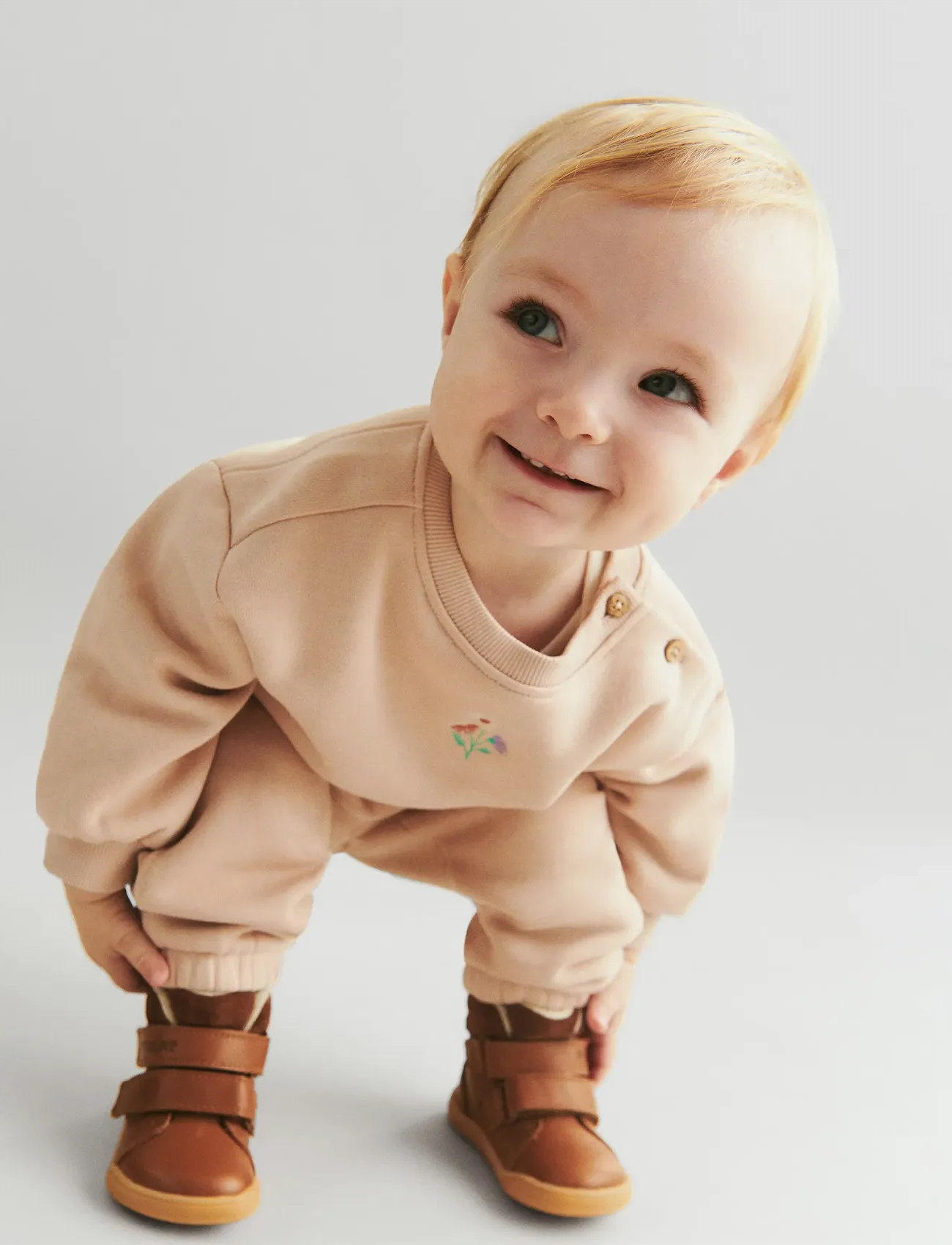 Wheat Sweatshirt L/S Embroidery Eliza, 68, Pink, Sweatshirts & Hættetrøjer > Sweatshirts, Børn