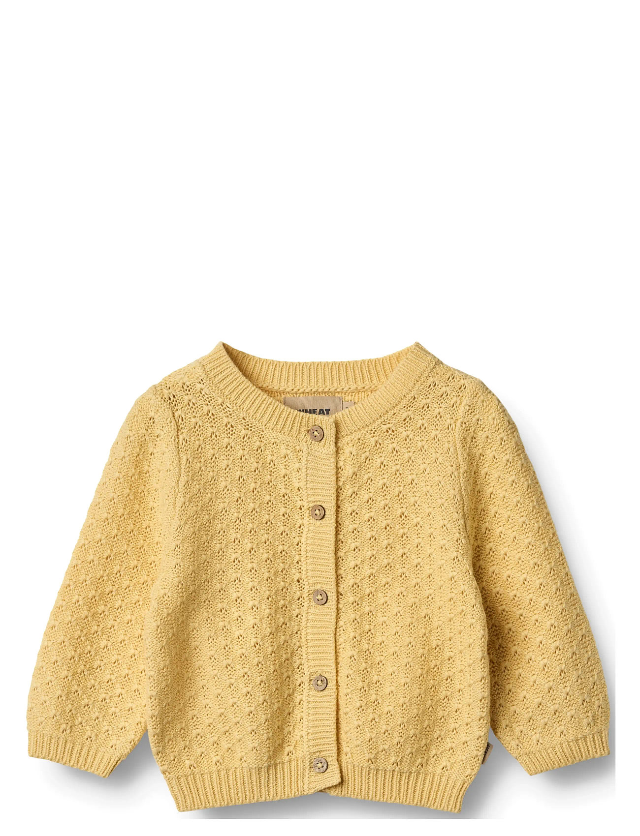 Wheat Knit Cardigan Magnella, 74, Yellow, Strik > Cardigans, Børn