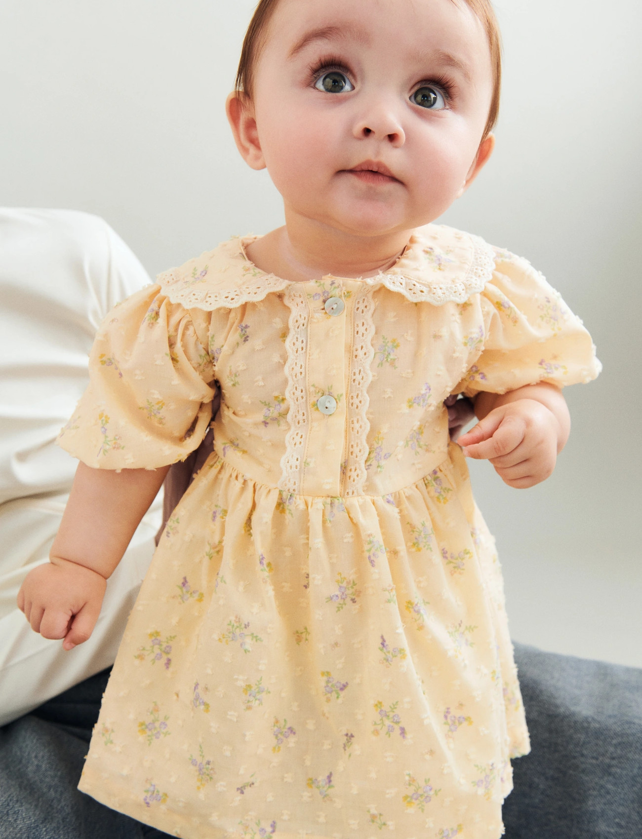 Wheat Dress S/S Adele, 92, Yellow, Fritidskjoler > Kortærmede Fritidskjoler, Børn