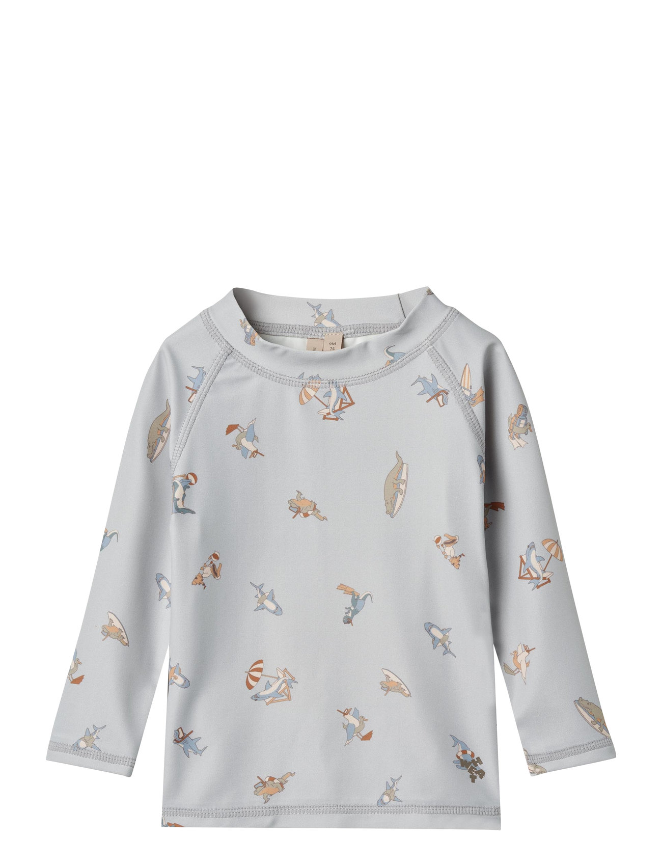 Swim T-Shirt L/S Dilan Swimwear Swim Tops Multi/patterned Wheat