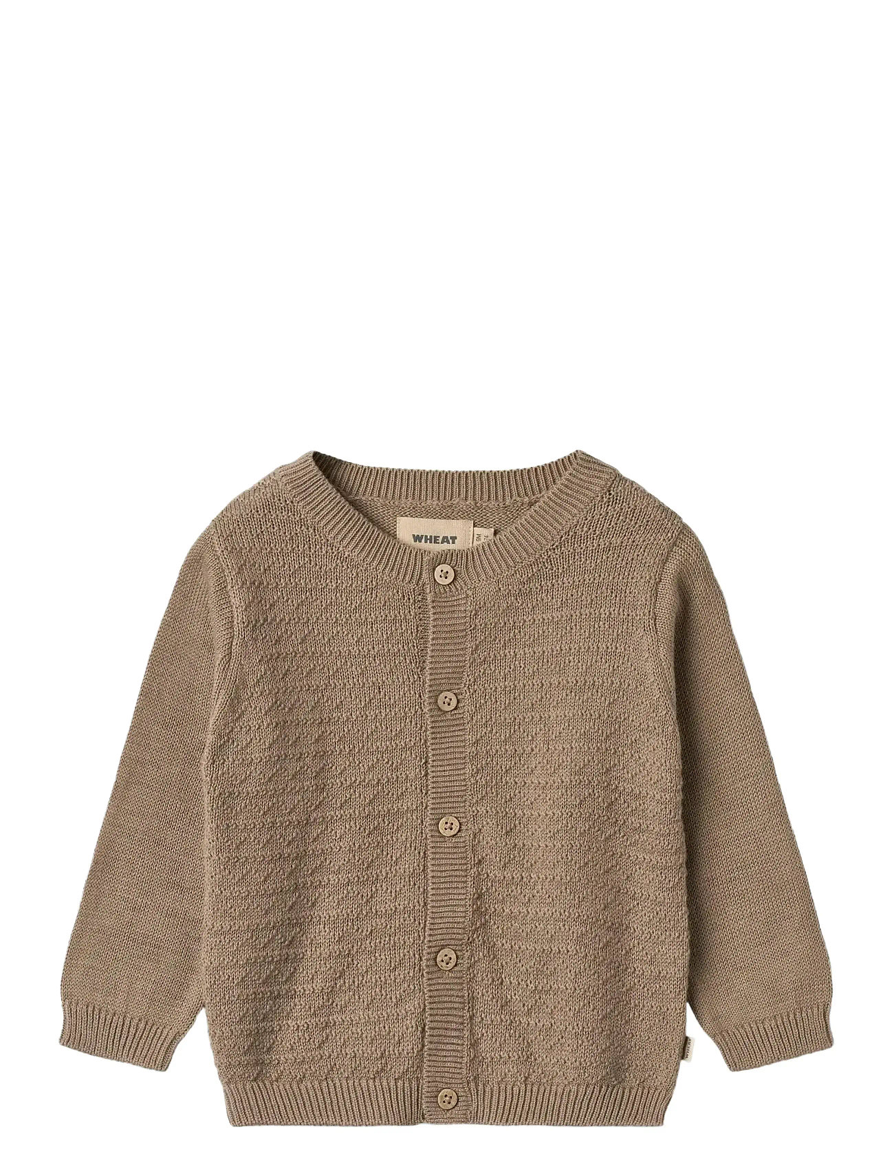 Wheat Knit Cardigan Bjørn, 74, Brown, Strik > Cardigans, Børn