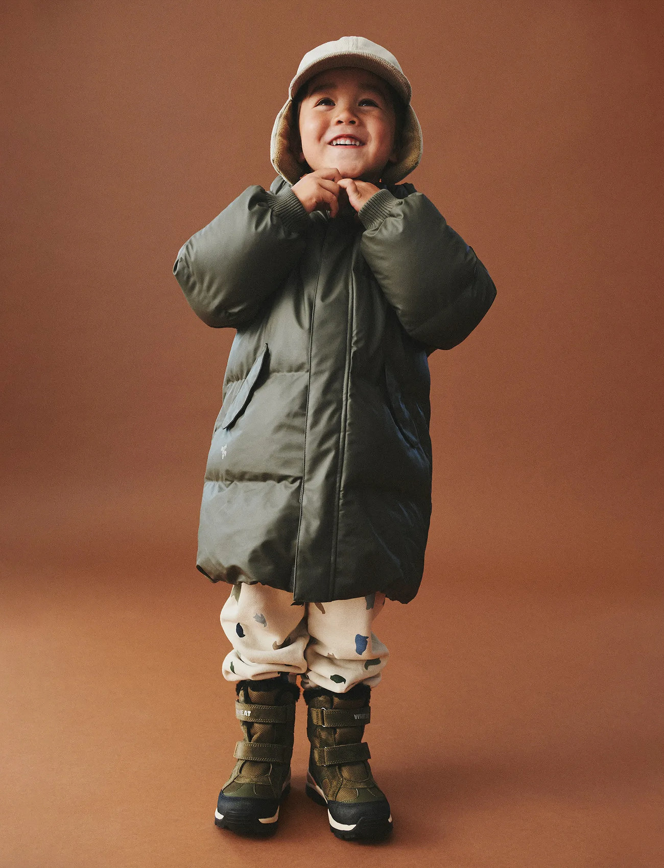 Wheat Pu Puffer Jacket Coast, 104, Khaki green, Jackets & Coats - Padded, Børn