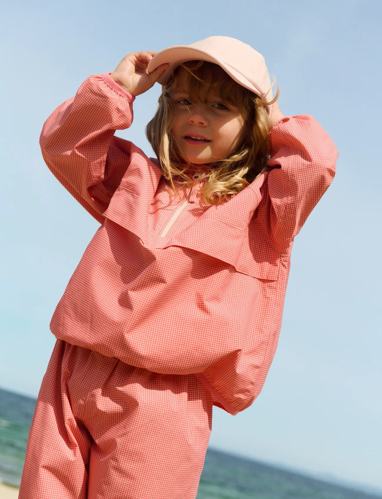 Wheat Lightweight Shell Jacket Skyen, 128, Coral, Skaltøj > Skaltøjsjakke, Børn